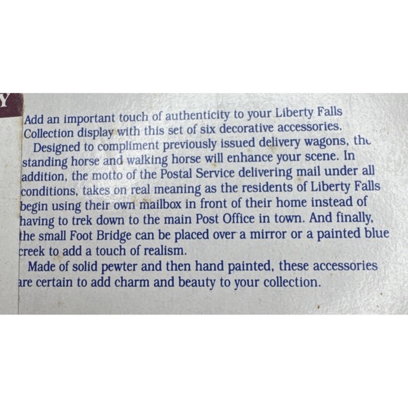 Liberty Falls Miniature Figurines Accessory Set Vtg‎ 90s Horses Mailboxes Bridge - Picture 5 of 11